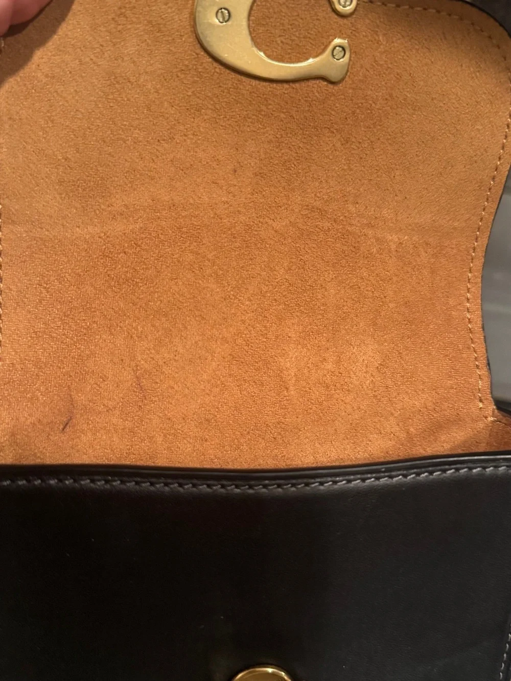COACH Tall Studio Crossbody in Black Glovetanned Leather (Style CA057)